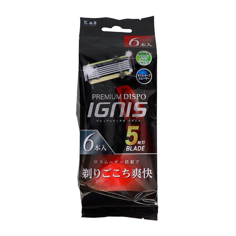 貝印 PREMIUMディスポIGNIS(イグニス) 6本/個（ご注文単位1個）【直送品】