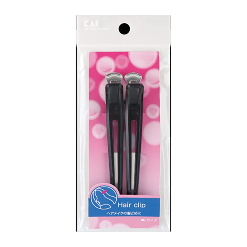 貝印 HL0146SS レディーヘアクリップ L2PBK 2本/個（ご注文単位1個）【直送品】