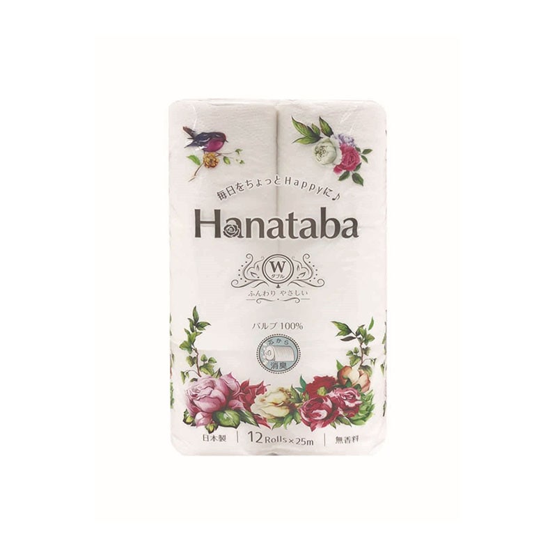 丸富製紙 HANATABA 25m 12ロール ダブル 1個（ご注文単位1個）【直送品】