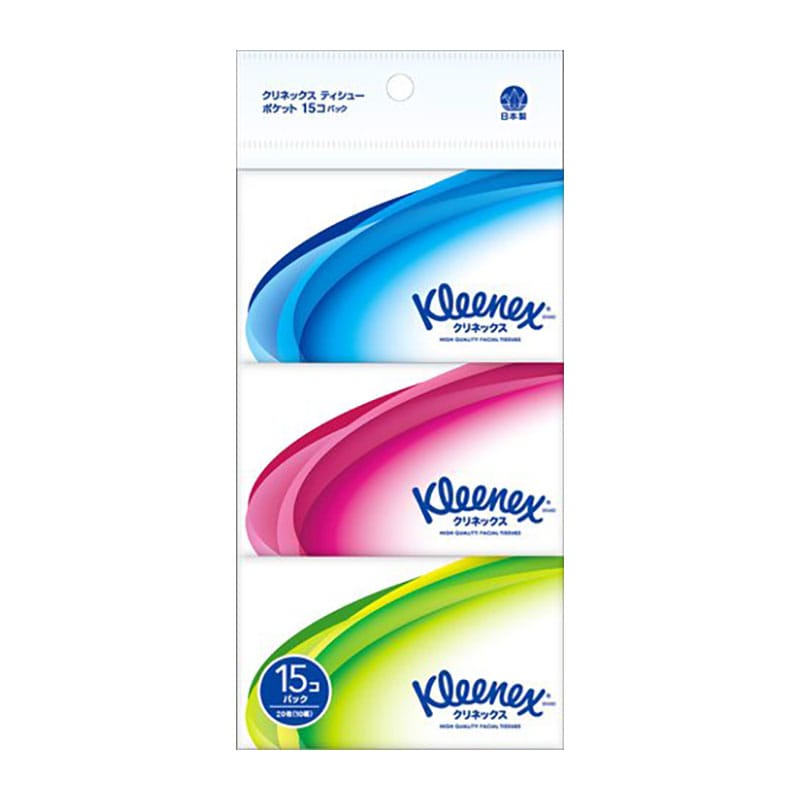 日本製紙クレシア クリネックスティシューポケット 15個パック 1袋(ご注文単位1袋)【直送品】