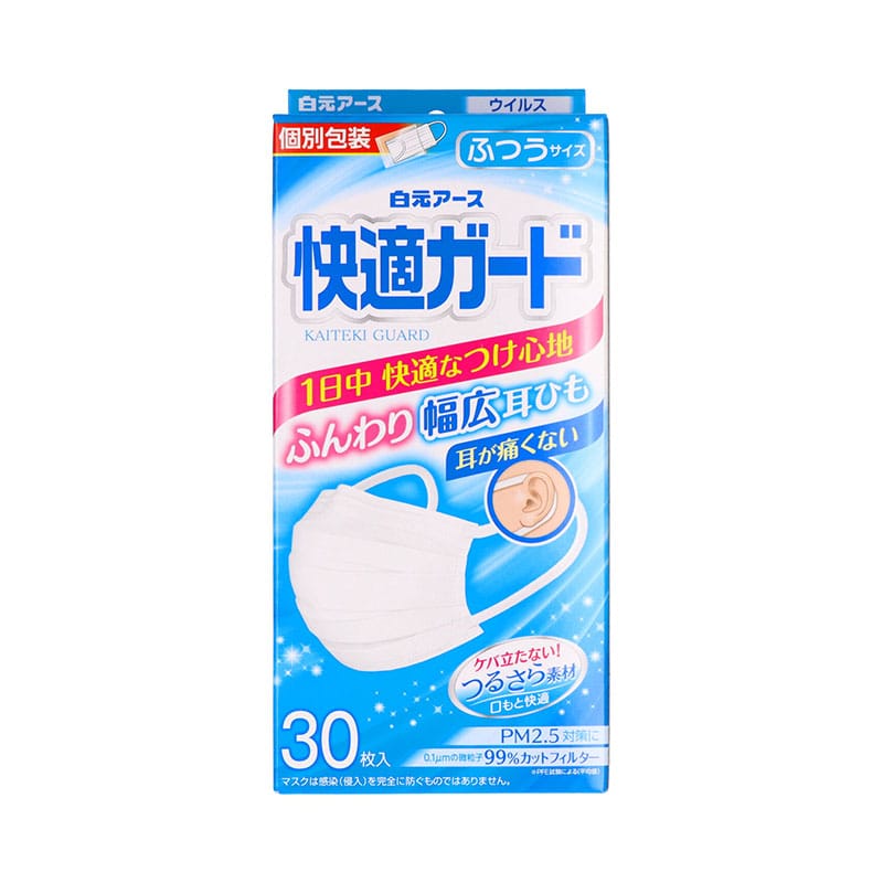 白元アース 快適ガードマスク ふつうサイズ 30枚/個（ご注文単位1個）【直送品】