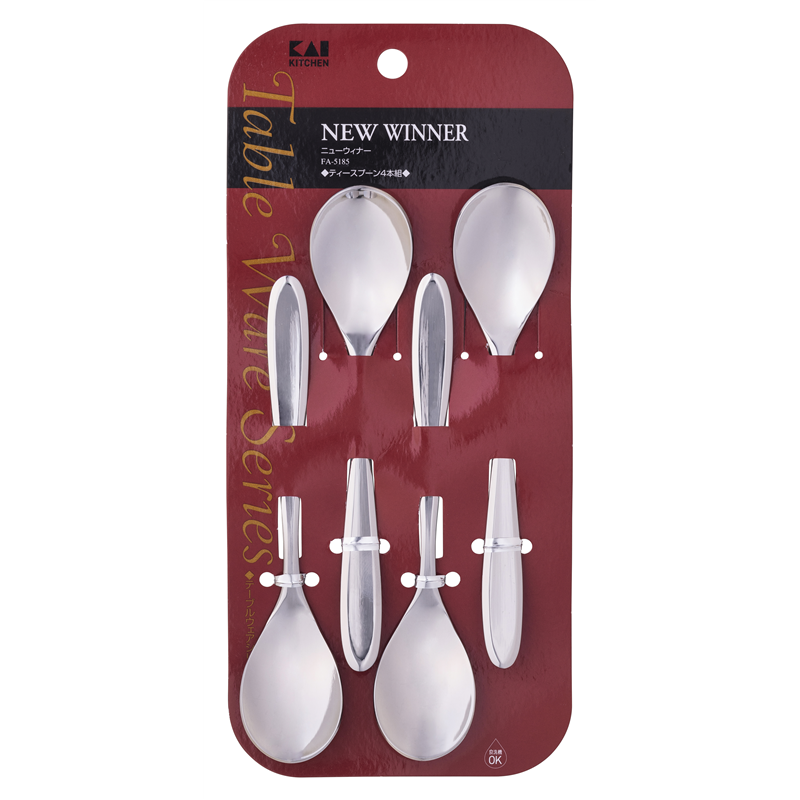 貝印 FA5185 NEWウィナー ティースプーン 4本組 1個（ご注文単位10個）【直送品】