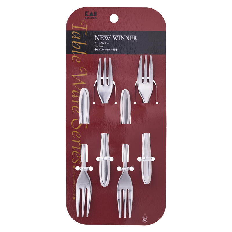 貝印 FA5186 NEWウィナー ヒメフォーク 4本組 1個（ご注文単位10個）【直送品】