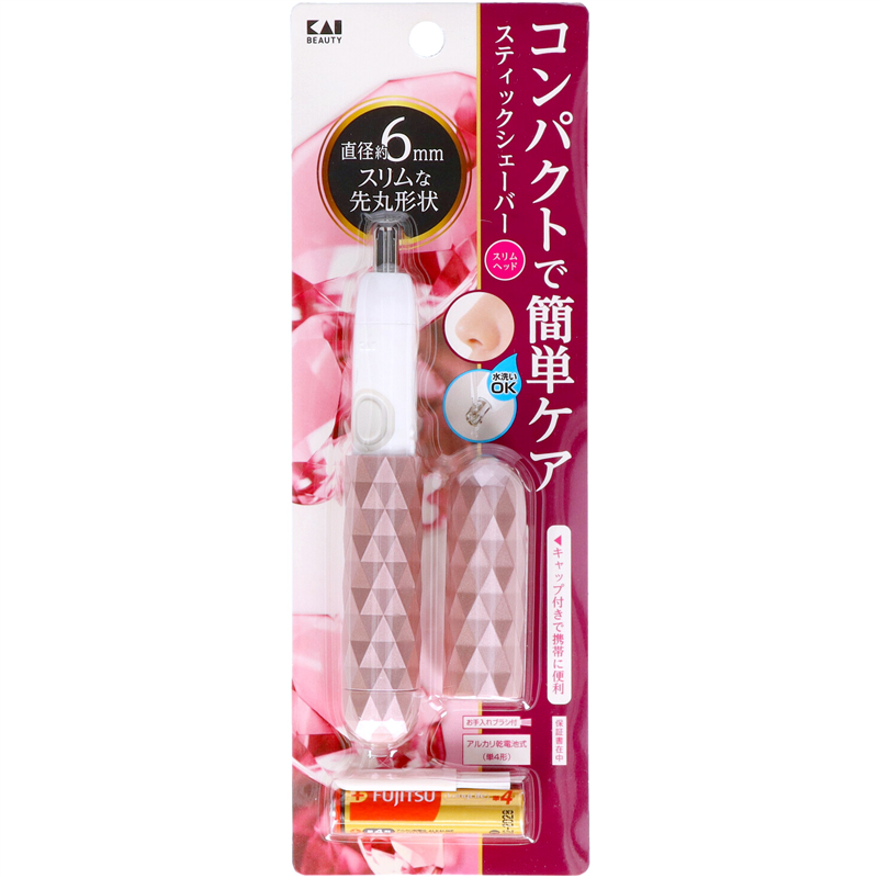 貝印 KQ1806 スティックシェーバー スリムヘッド ピンク 1個（ご注文単位12個）【直送品】