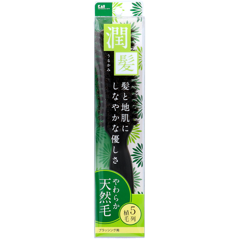 貝印 KQ1537 天然毛ブラッシングブラシ(潤髪) L 1個(ご注文単位6個)【直送品】