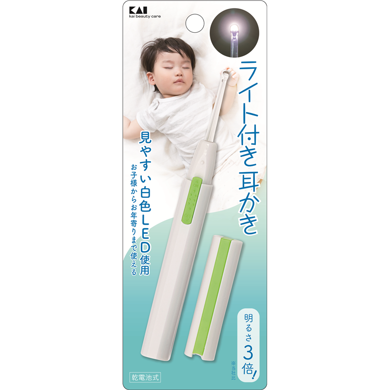 貝印 KQ0297 ライト付き耳かき(白)(2020) 1個（ご注文単位12個）【直送品】