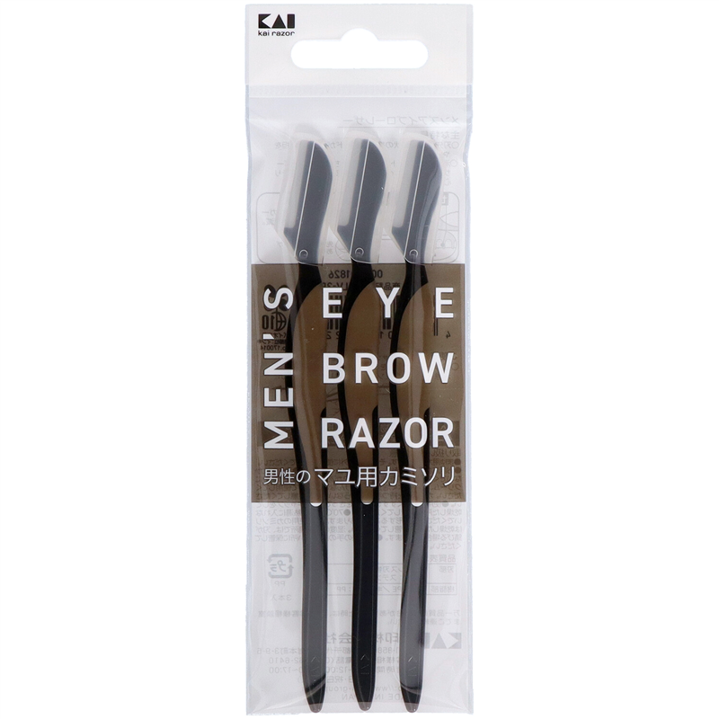 貝印 KQ1826 メンズアイブローレザー 3個/袋（ご注文単位10袋）【直送品】