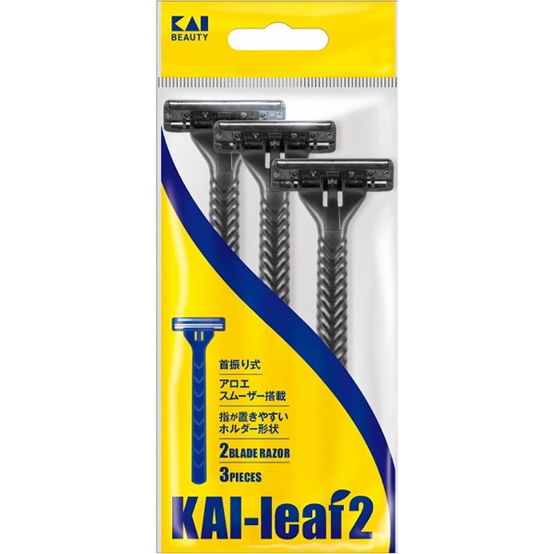貝印 GA0003 KAI leaf2 3本入 1袋(ご注文単位10袋)【直送品】