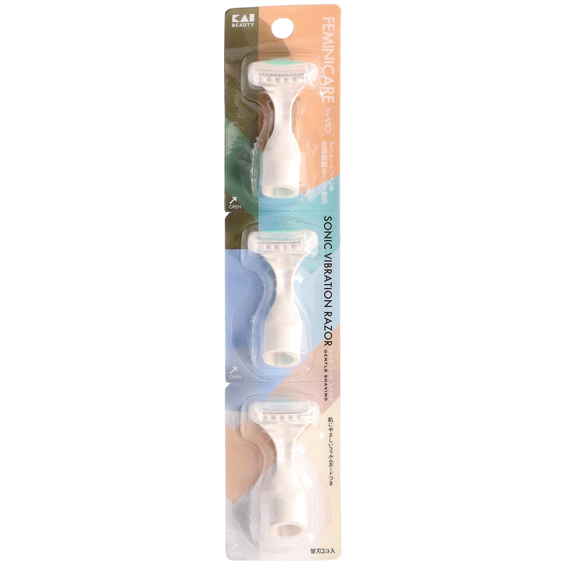 貝印 GA0114 FEMINICARE 音波振動カミソリ替刃3個入 1袋（ご注文単位12袋）【直送品】