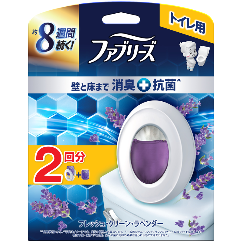 Ｐ＆Ｇジャパン合同会社 ファブリーズ トイレ用消臭剤プレミアムシリーズ+抗菌フレッシュクリーンラベンダー本体+かえ1個パック 1パック（ご注文単位1パック）【直送品】