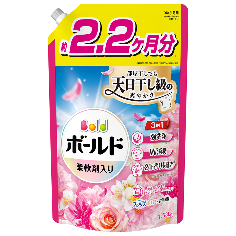 Ｐ＆Ｇジャパン合同会社 ボールドジェル華やかプレミアムブロッサムの香りつめかえ用ウルトラジャンボサイズ 1580G 1パック（ご注文単位1パック）【直送品】