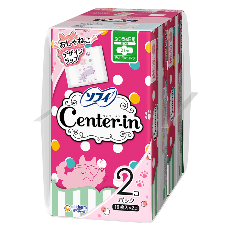 ユニ・チャーム センターイン ふわタイプふつうの日羽つき18枚×2 36枚 1パック(ご注文単位1パック)【直送品】