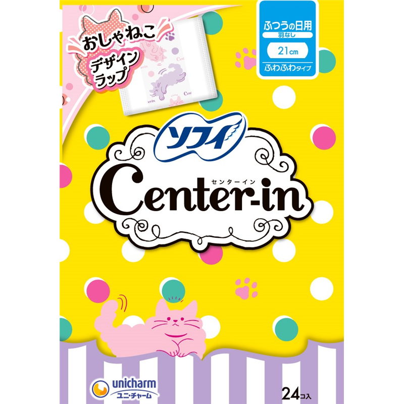ユニ・チャーム センターイン ふわタイプふつうの日羽なし24枚×2 48枚 1パック(ご注文単位1パック)【直送品】