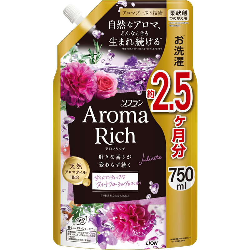 ライオン ソフランアロマリッチ ジュリエット つめかえ用 750ml 750mL 1パック（ご注文単位1パック）【直送品】