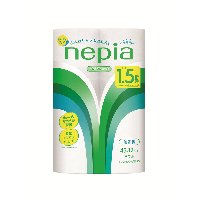 王子ネピア ネピア トイレットロール 1.5倍巻12ロールダブル 45m 12ロール 1パック（ご注文単位6パック）【直送品】