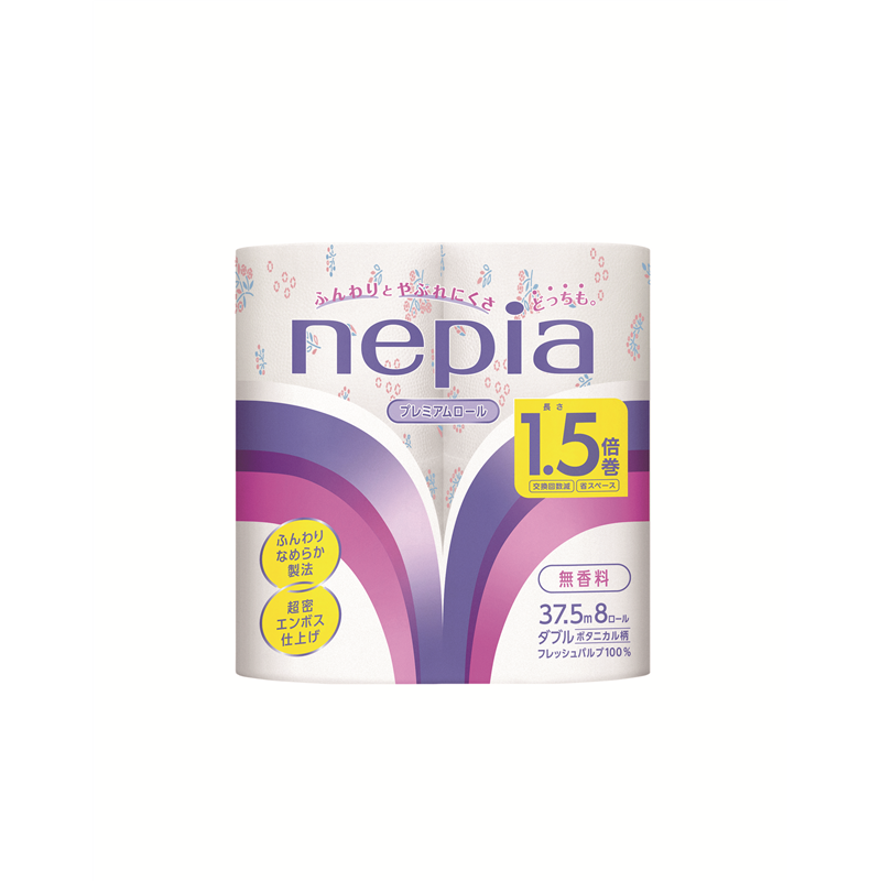 王子ネピア ネピア トイレットロール 1.5倍巻8ロールダブル ボタニカル 37.5m 8ロール 1パック（ご注文単位8パック）【直送品】