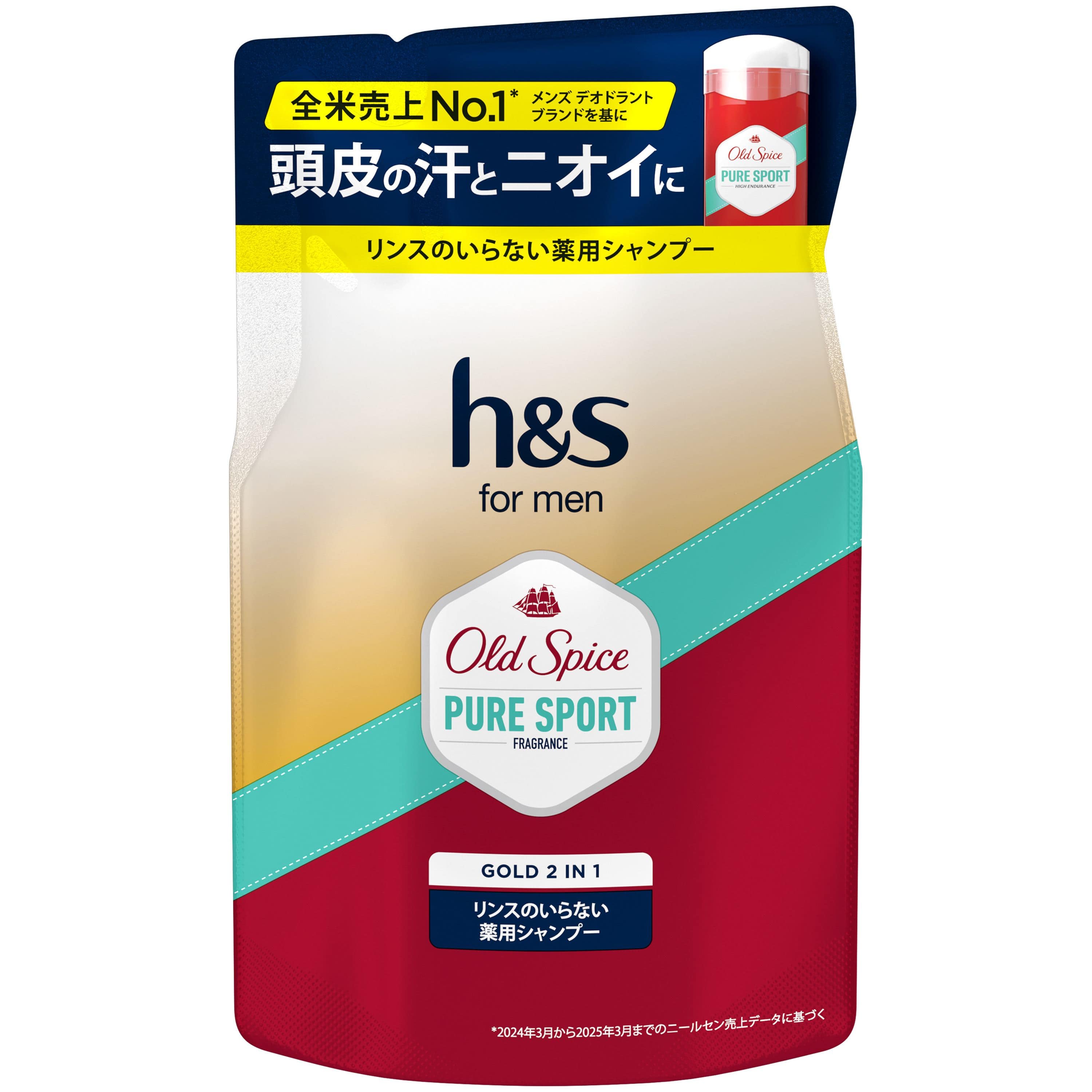 Ｐ＆Ｇジャパン HSFORMENゴールド2IN1シャンプーオールドスパイスピュアスポーツの香りつめかえ 300G/パック（ご注文単位1パック）【直送品】