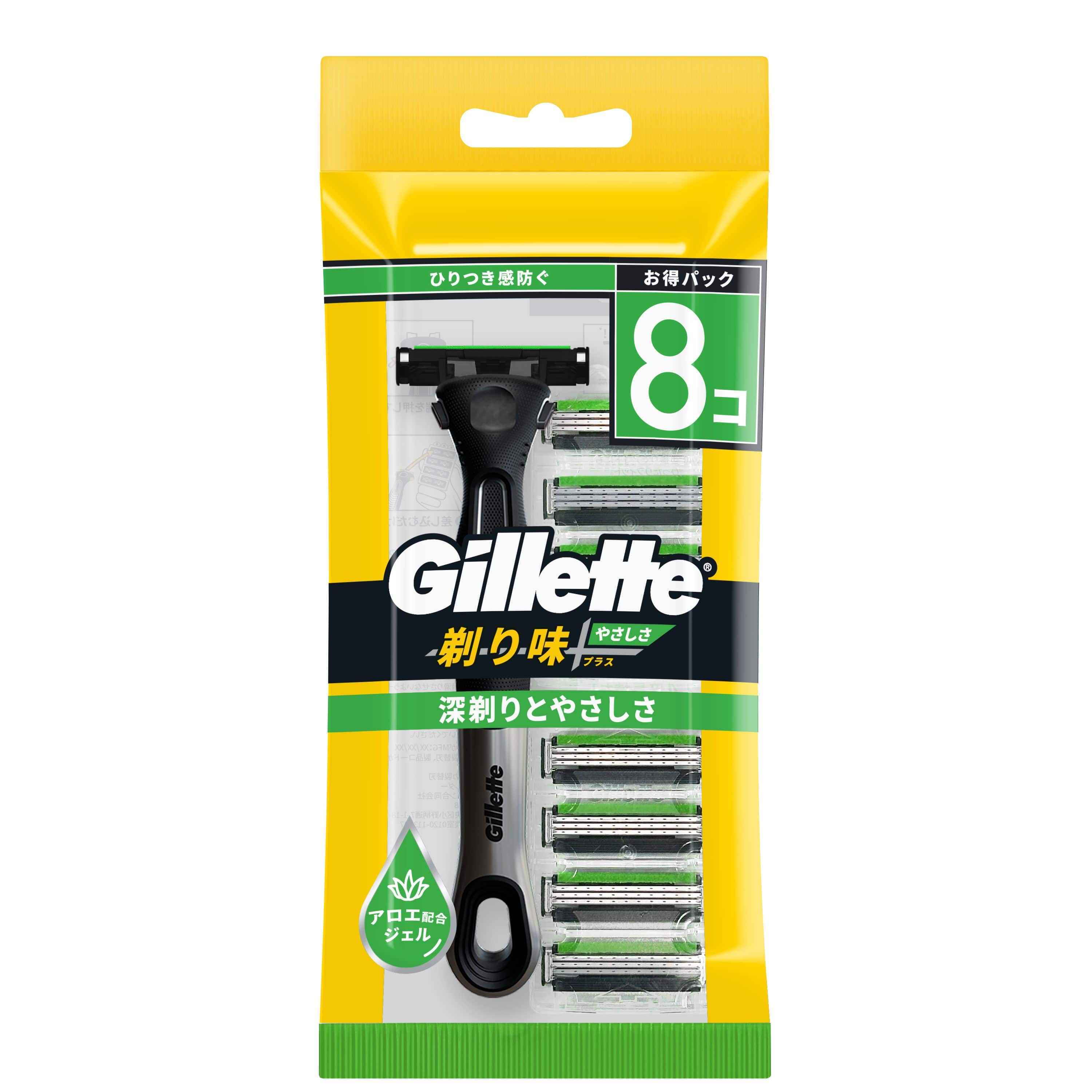 Ｐ＆Ｇジャパン ジレット剃り味+プラスやさしさ7Bホルダー付 1個/パック（ご注文単位1パック）【直送品】