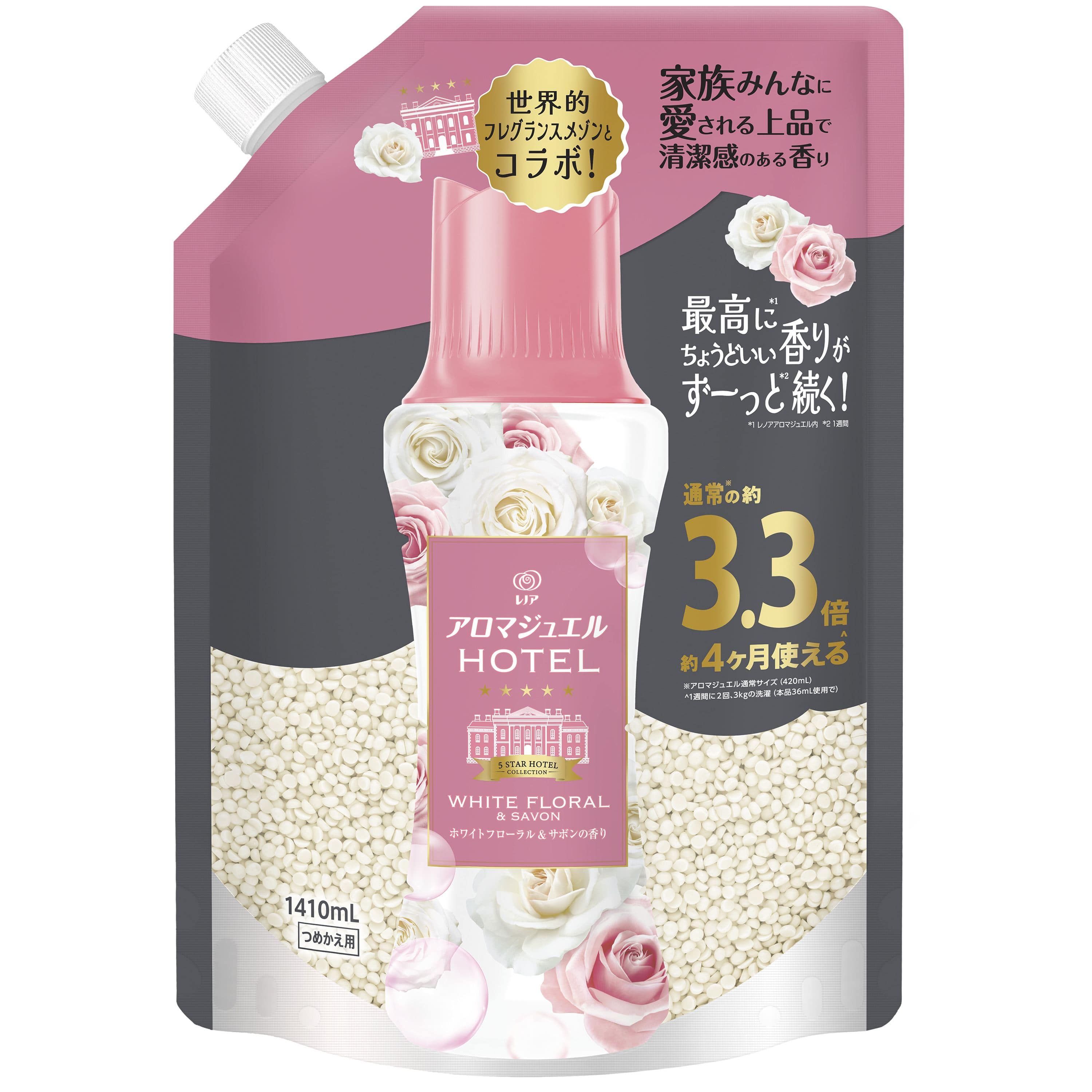 Ｐ＆Ｇジャパン レノアアロマジュエルホワイトフローラル&サボンの香りつめかえ用超特大サイズ 1410mL/パック（ご注文単位1パック）【直送品】