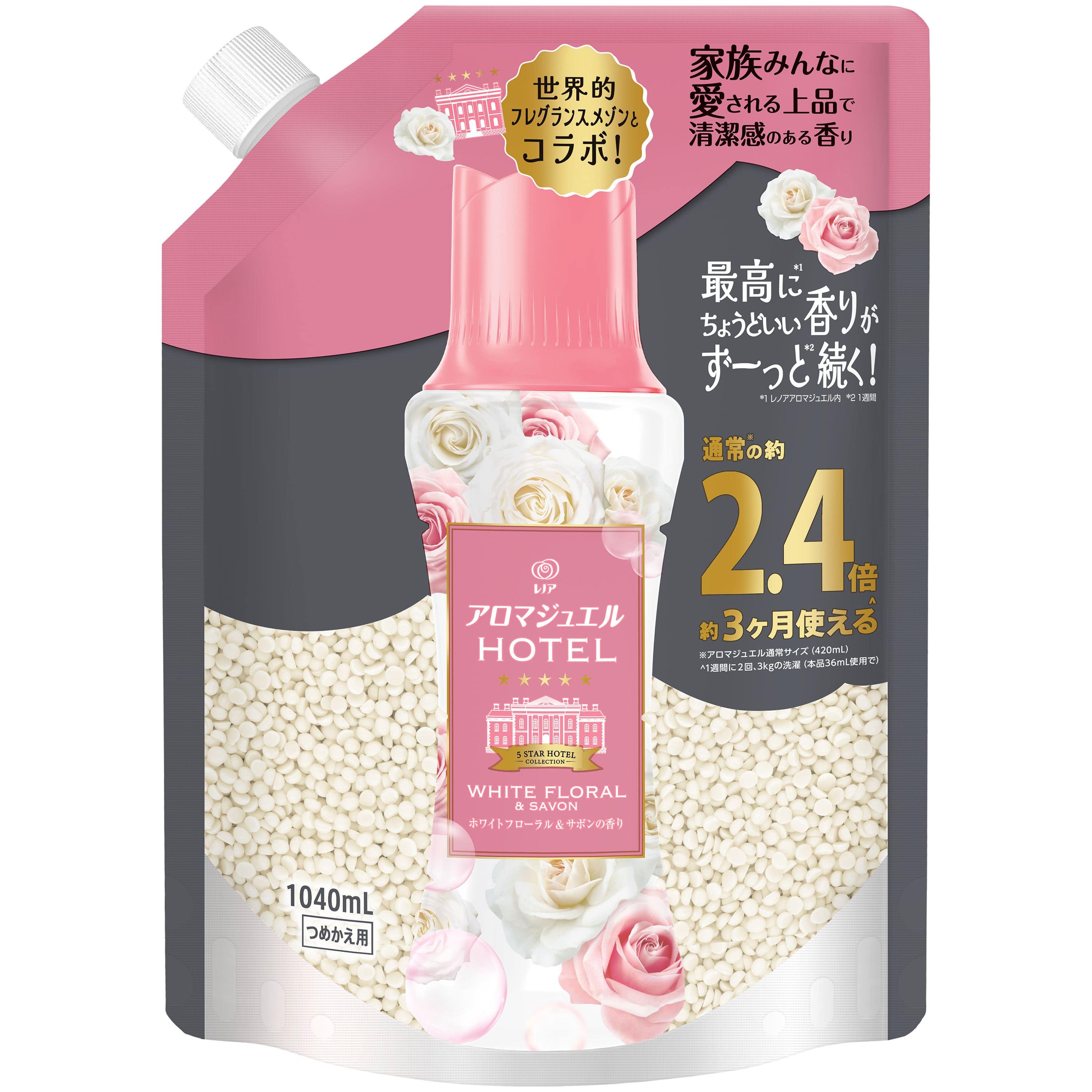 Ｐ＆Ｇジャパン レノアアロマジュエルホワイトフローラル&サボンの香りつめかえ用特大サイズ 1040mL/パック（ご注文単位1パック）【直送品】