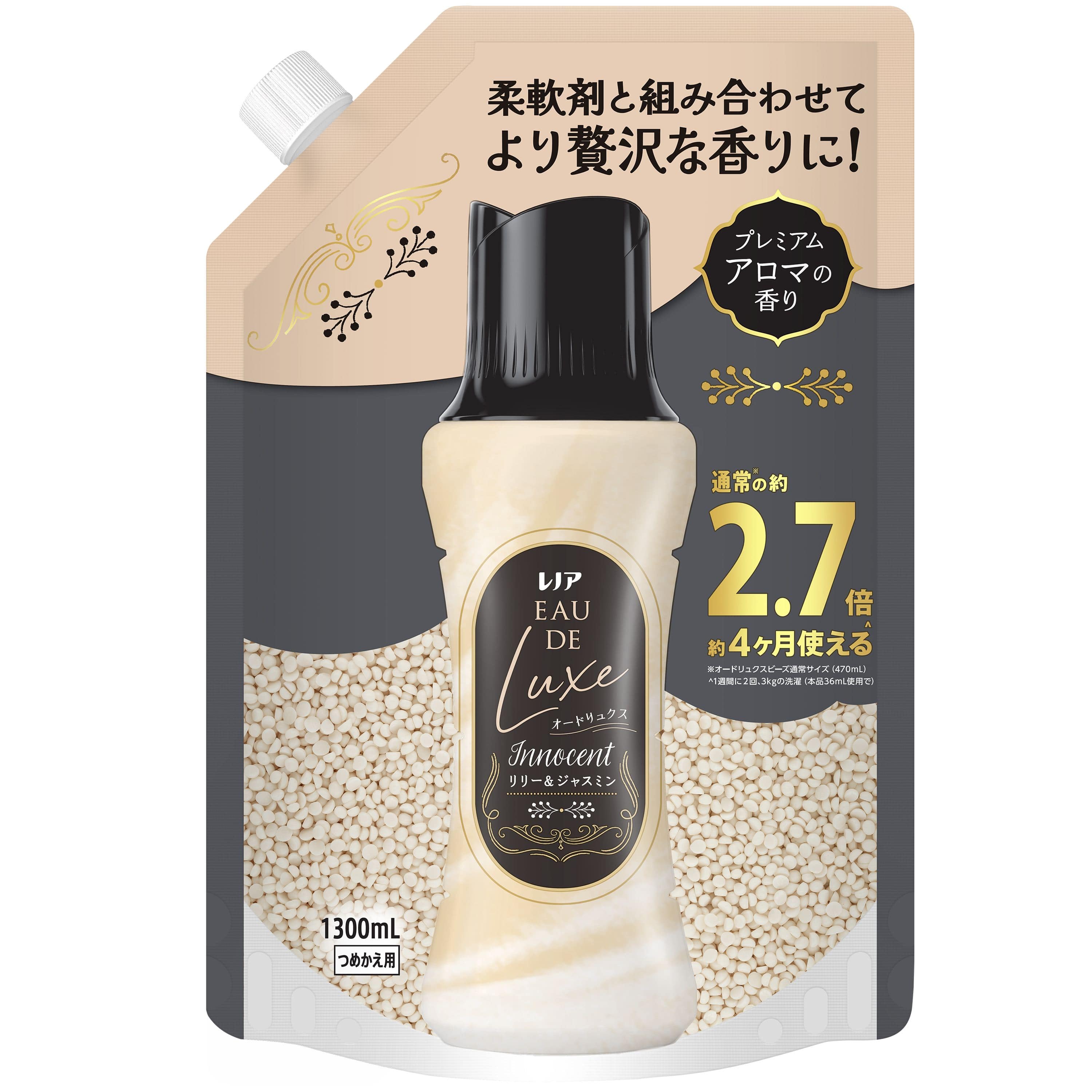 Ｐ＆Ｇジャパン レノアオードリュクスアロマジュエルイノセントリリー&ジャスミンの香りつめかえ用超特大サイズ 1300mL/パック（ご注文単位1パック）【直送品】
