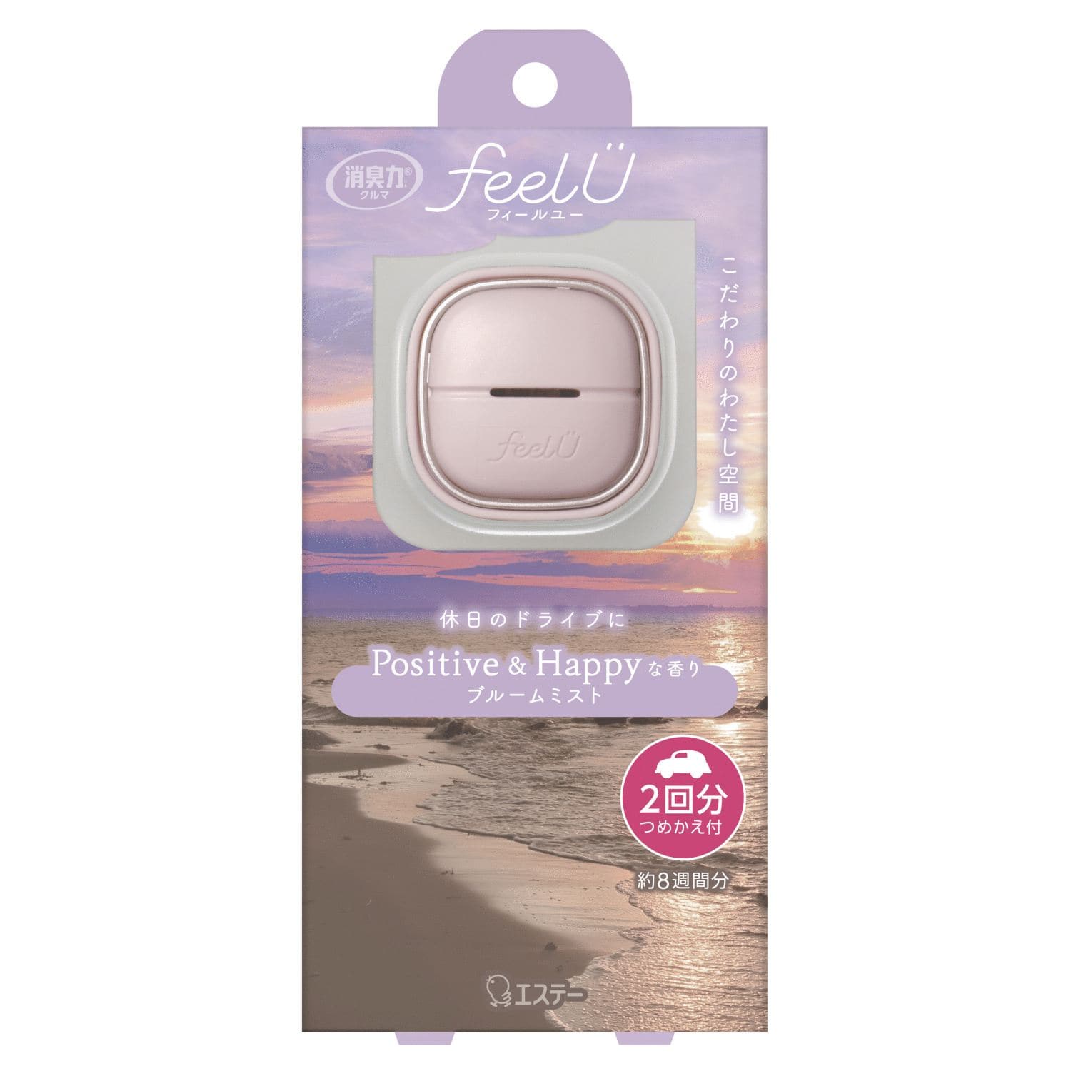 エステー 消臭力 クルマ用 feelU クリップタイプ 本体 ブルームミスト 2個/パック(ご注文単位1パック)【直送品】
