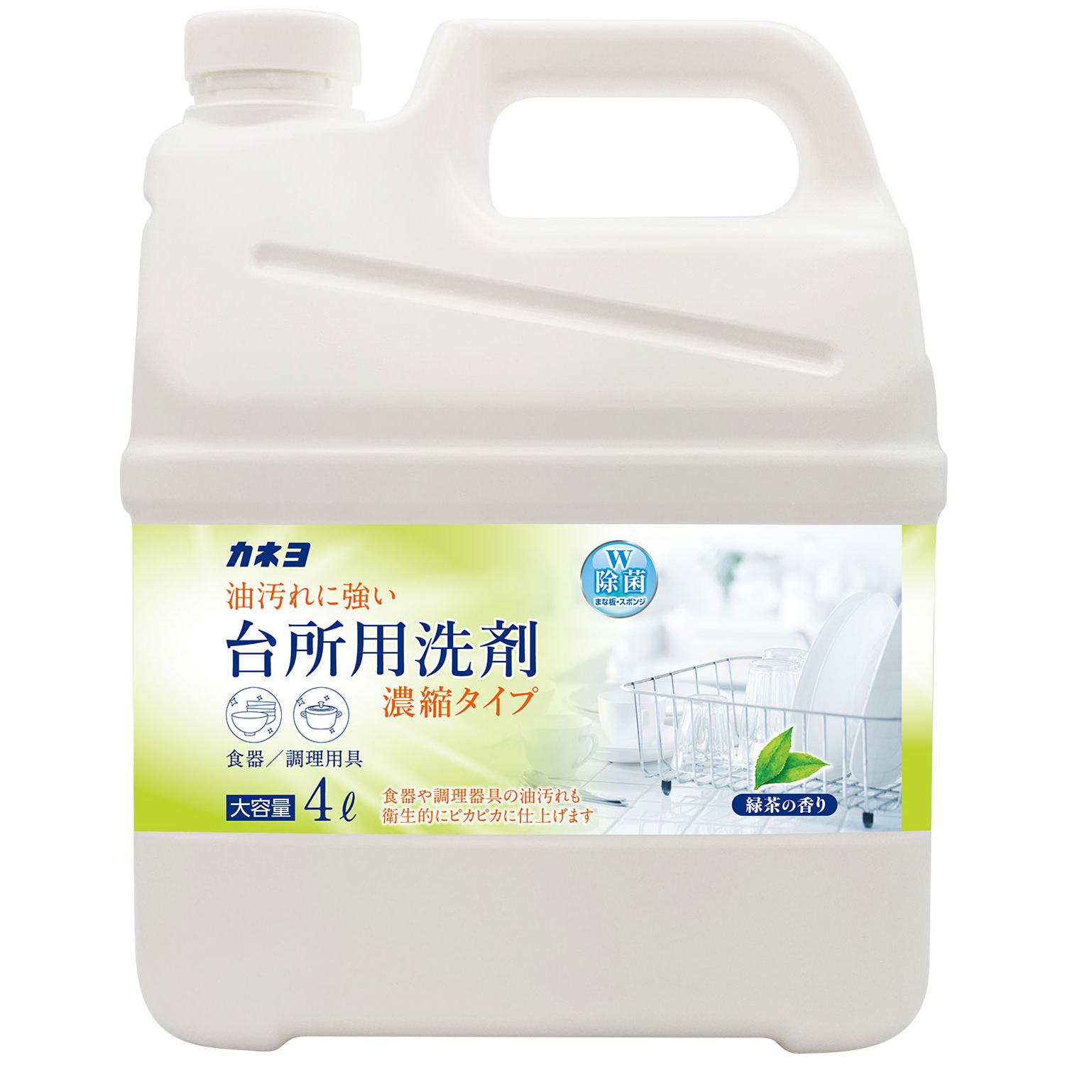 カネヨ石鹸 濃縮台所洗剤 緑茶の香り 4L/パック（ご注文単位1パック）【直送品】