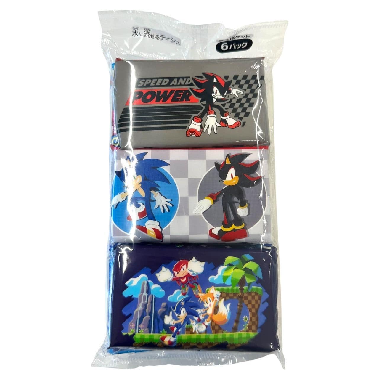ダイレイ ソニック・ザ・ヘッジホッグ ミニポケットティシュ 6個/パック（ご注文単位1パック）【直送品】
