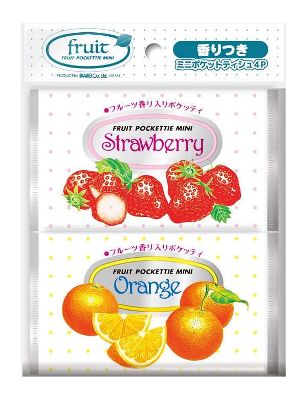ダイレイ フルーツ ミニポケットティシュ4個組 4個/パック（ご注文単位1パック）【直送品】