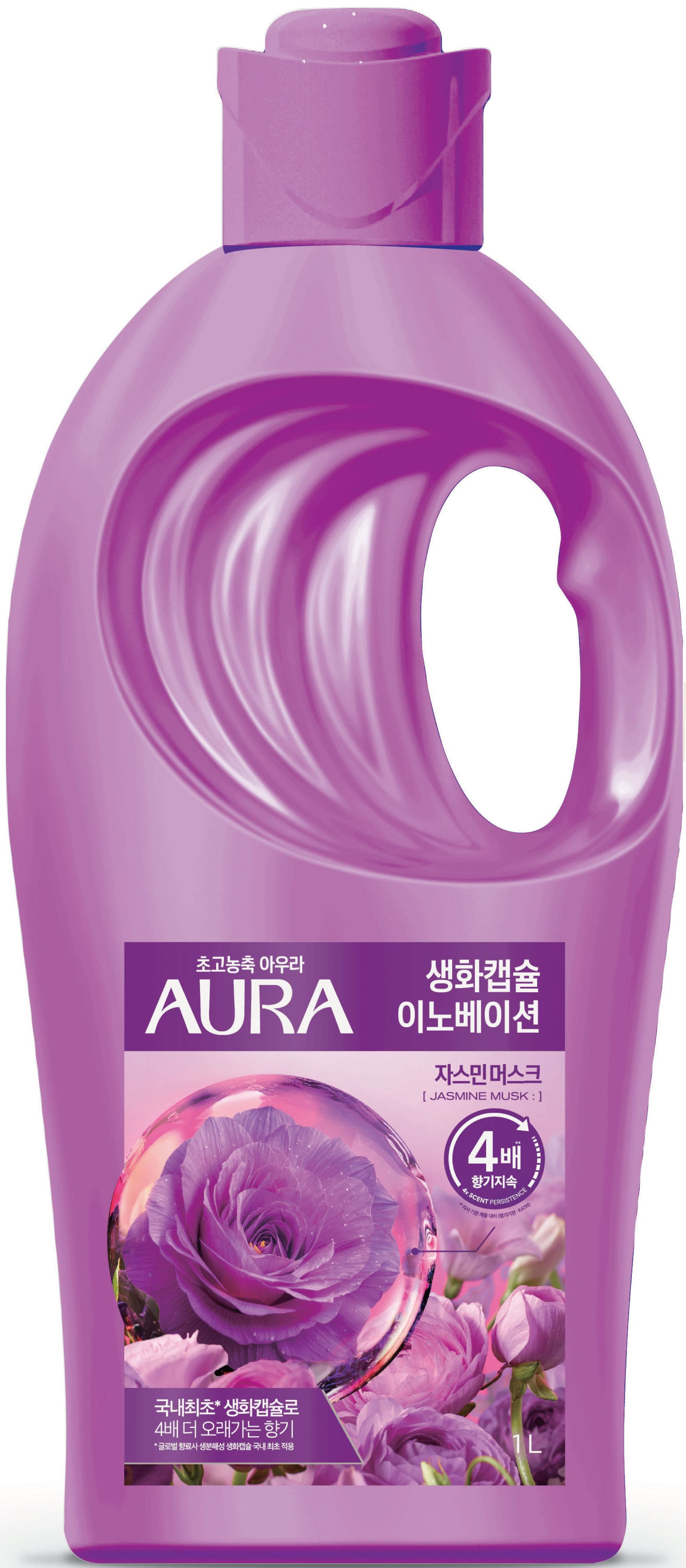 トイレタリージャパン 香りサフロン柔軟剤 AURA生花カプセル ジャスミンムスク 本体 1000mL/パック（ご注文単位1パック）【直送品】