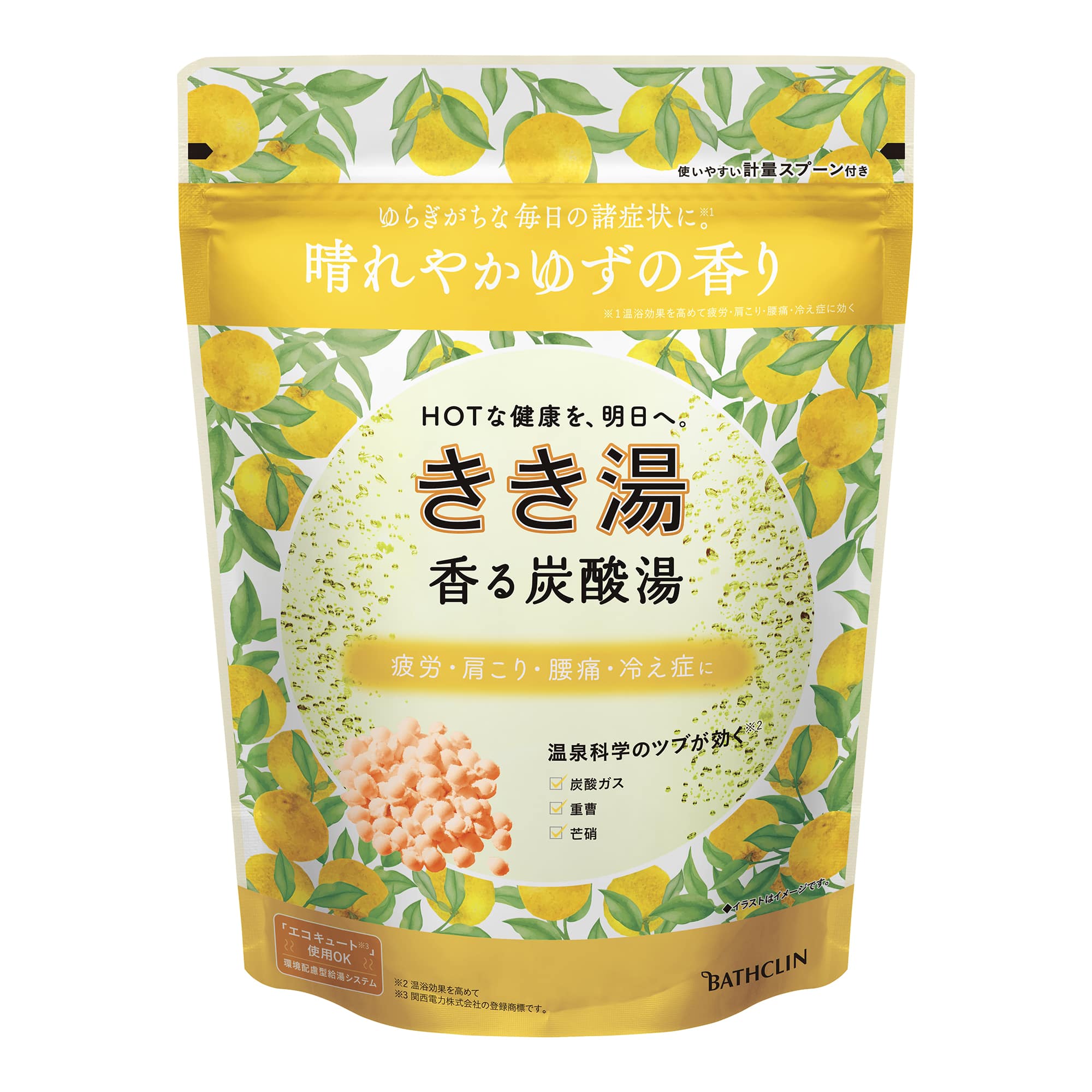 バスクリン きき湯 香る炭酸湯 ゆずの香り 360G/パック（ご注文単位1パック）【直送品】