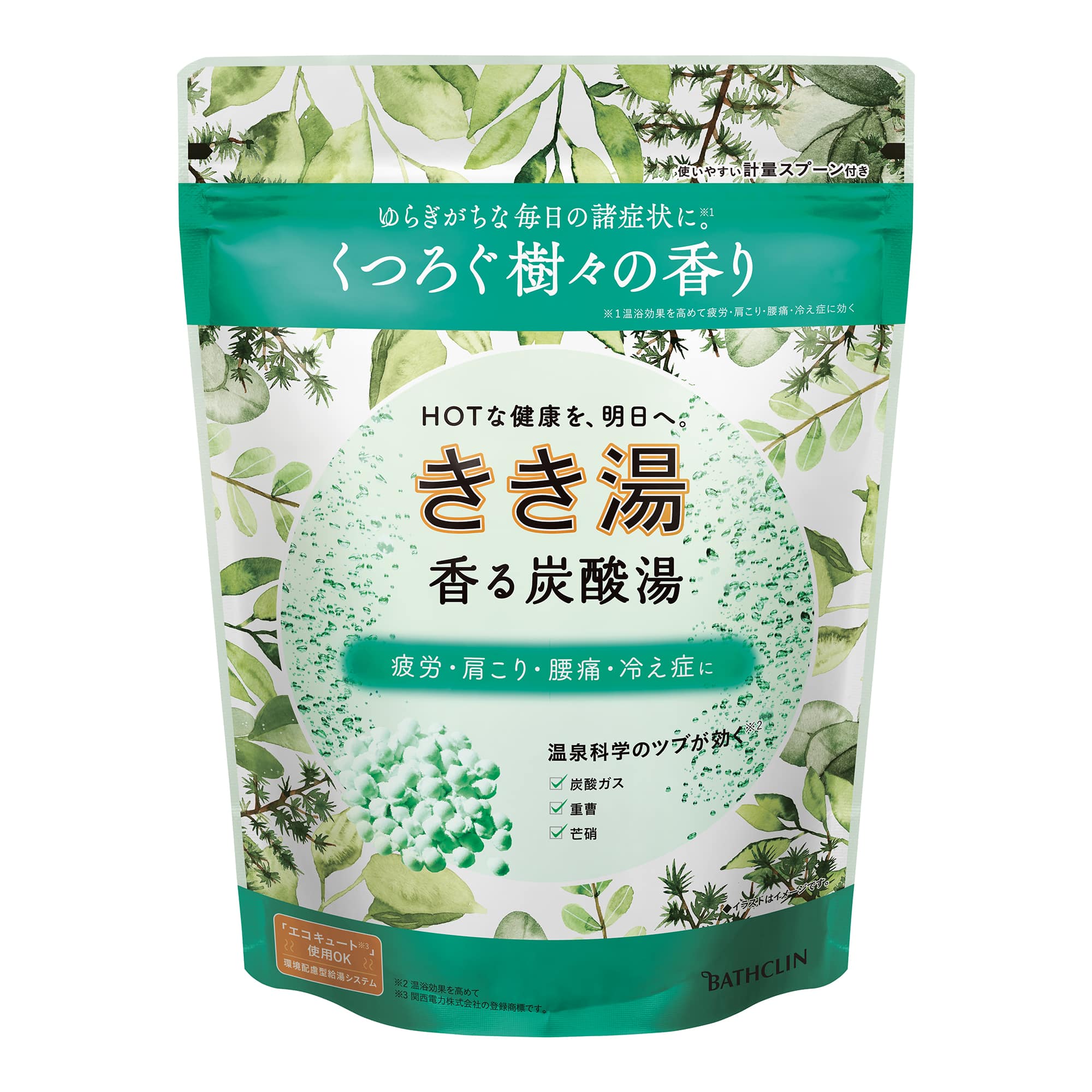 バスクリン きき湯 香る炭酸湯 樹々の香り 360G/パック（ご注文単位1パック）【直送品】
