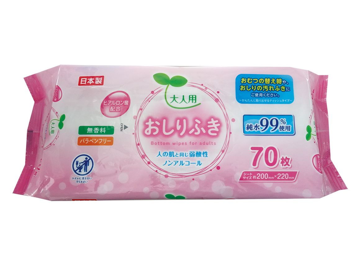 ライフ堂 大人用おしりふき70枚 70枚/パック（ご注文単位1パック）【直送品】