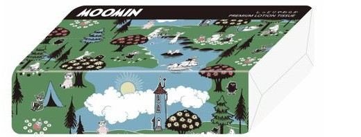 河野製紙 ムーミンプレミアムローションソフトパックティシュ 150組/パック（ご注文単位1パック）【直送品】