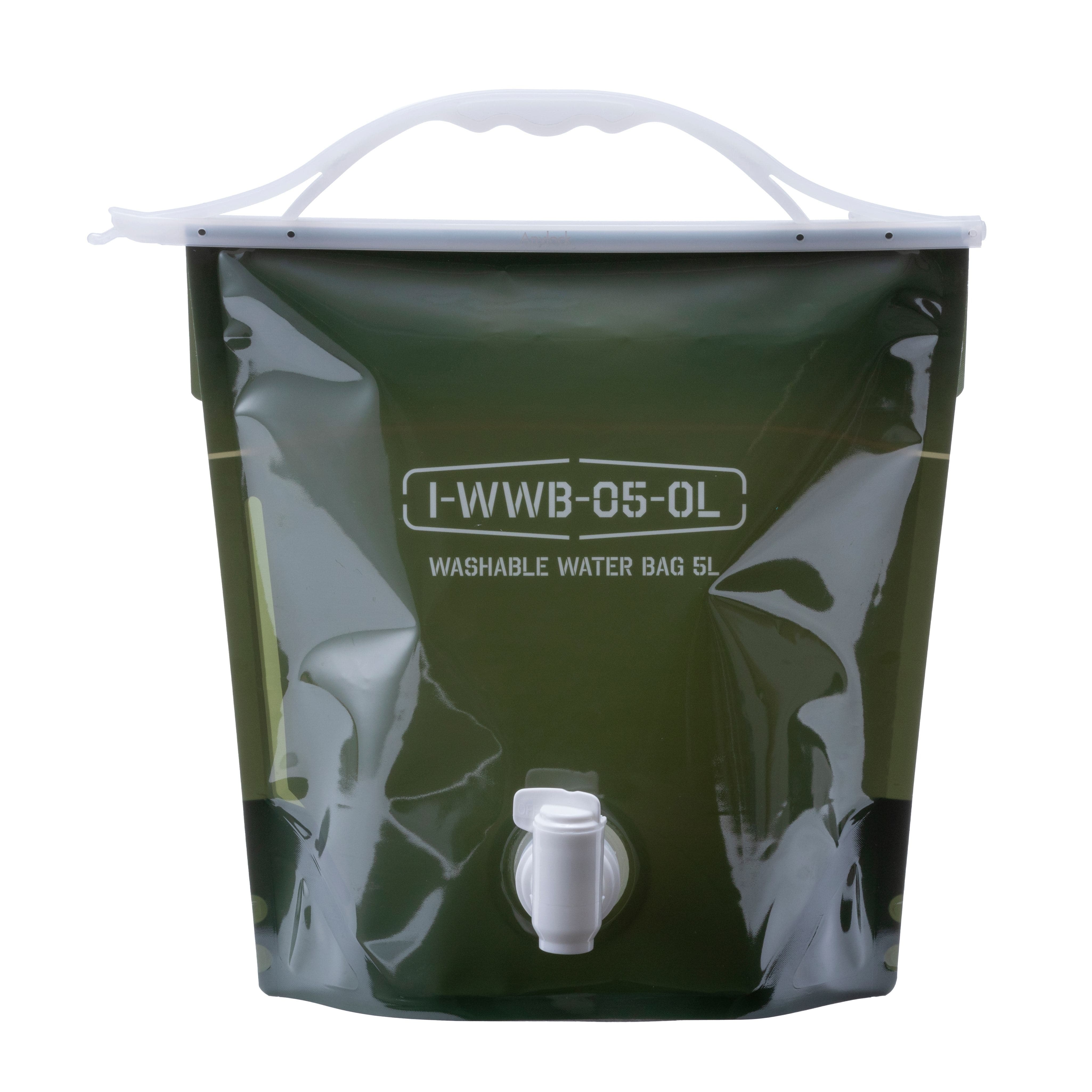 岩谷マテリアル ウォッシャブルウォーターバッグ5Lオリーブグリーン 5L/パック（ご注文単位1パック）【直送品】