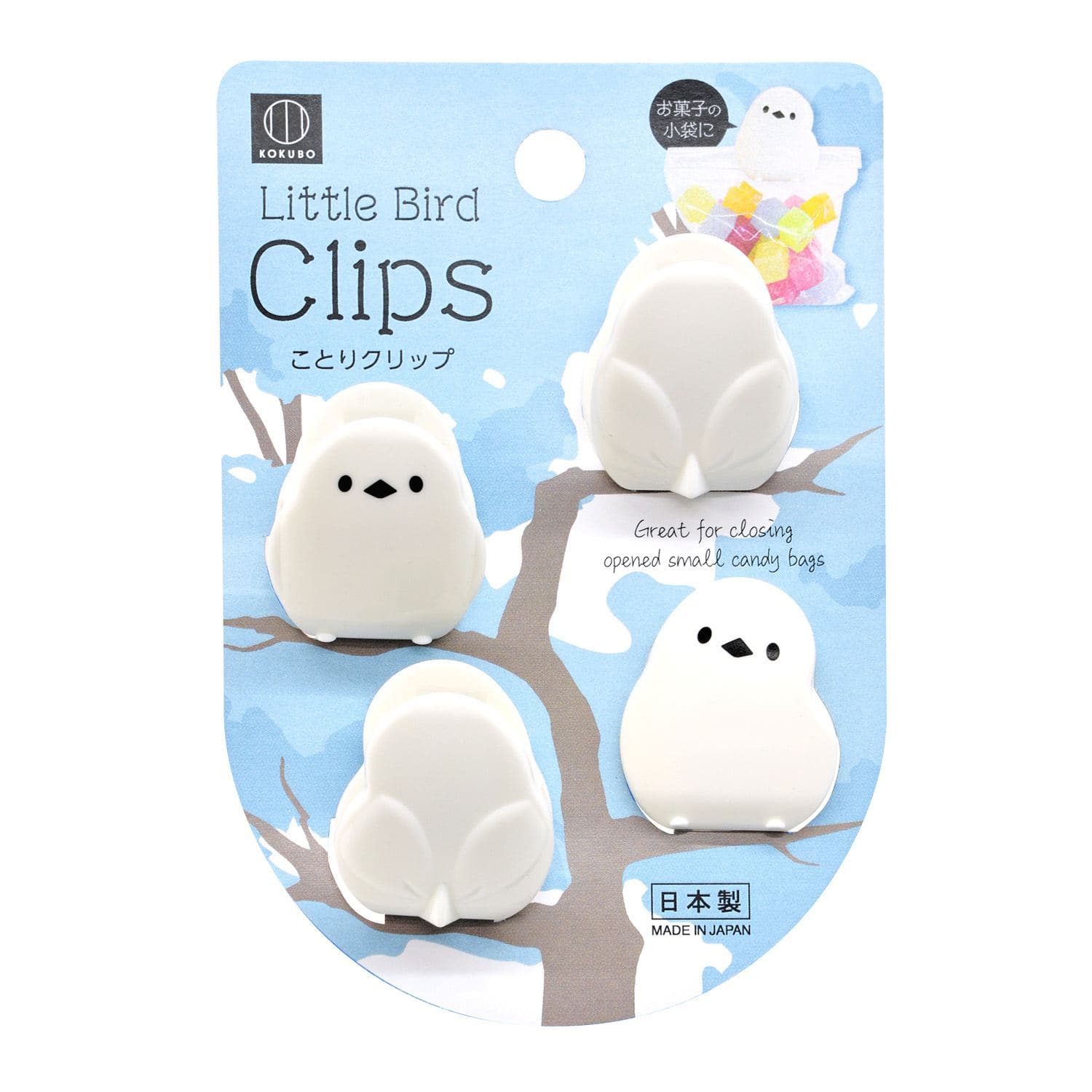 小久保工業所 ことりクリップ4羽 4個/パック（ご注文単位1パック）【直送品】