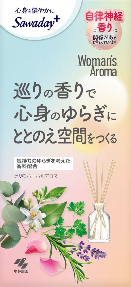 小林製薬 Sawaday+ Woman's Aroma 巡りのハーバルアロマ 70mL/パック（ご注文単位1パック）【直送品】