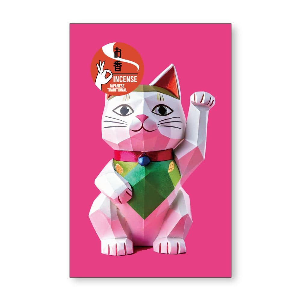 日本香堂 お土産インセンス ホワイトセージの香り 招き猫 8本/パック（ご注文単位1パック）【直送品】