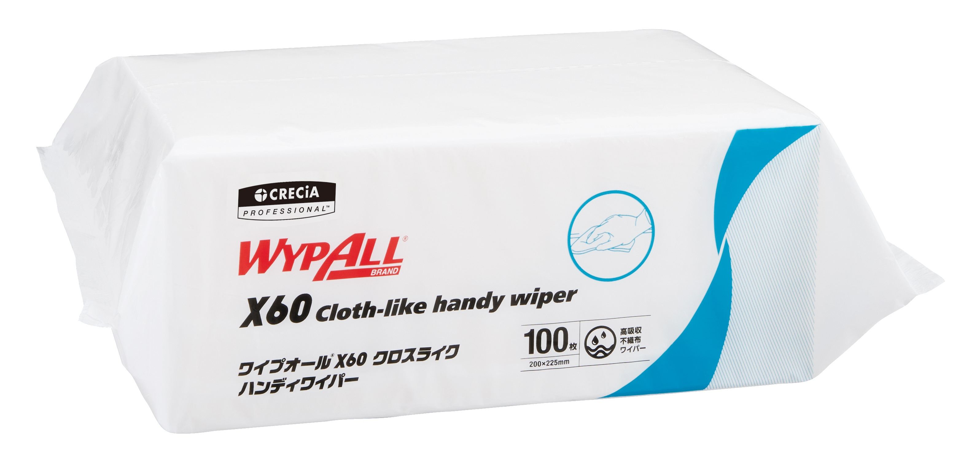 日本製紙クレシア ワイプオールX60クロスライクハンディワイパー 100枚/パック（ご注文単位1パック）【直送品】
