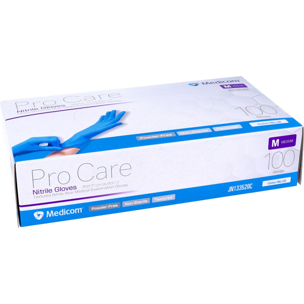A.R.メディコムインク・アジアリミテッド　【業務用】プロケア ニトリルグローブ ブルー Mサイズ　100枚入　1箱（ご注文単位1箱）【直送品】