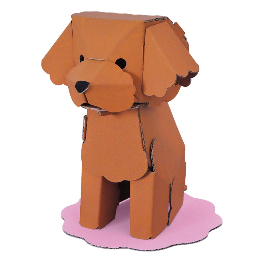 hacomo kids 動物シリーズ トイプードル ダンボール工作キット　1セット（ご注文単位1セット）【直送品】