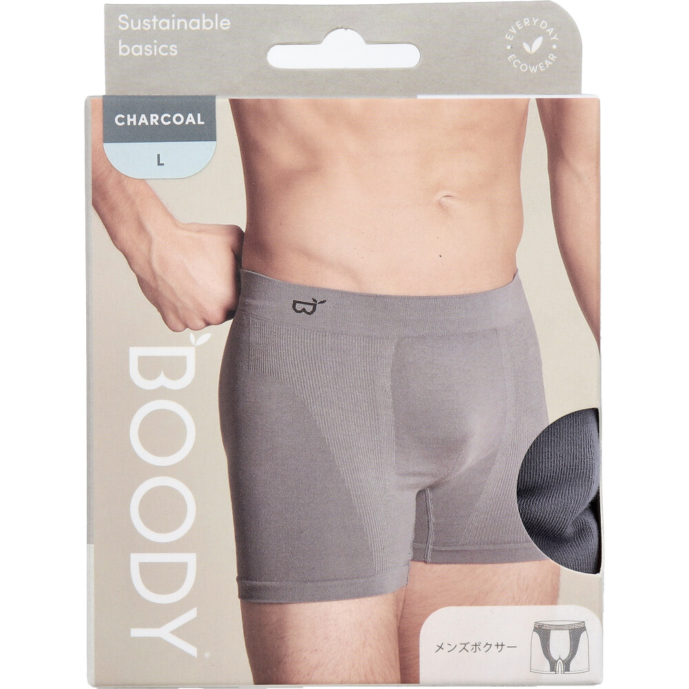 Jorico Enterprises Pty Ltd BOODY メンズ ボクサー Lサイズ チャコール 1個(ご注文単位1個)【直送品】
