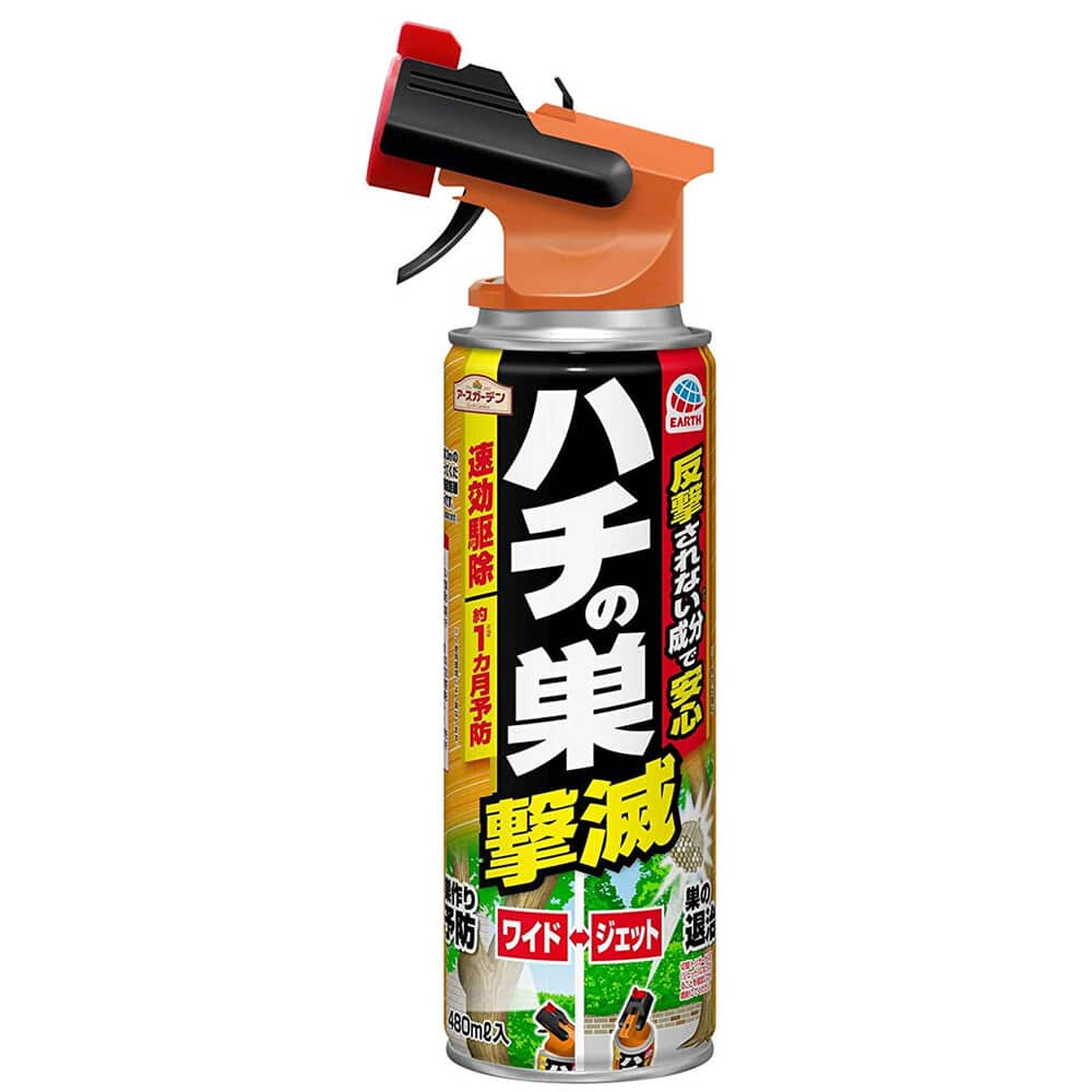 アース製薬 アースガーデン ハチの巣撃滅 ワイド+ジェット 480mL 1個(ご注文単位1個)【直送品】
