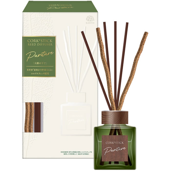 アース製薬 Sukki-ri! CORK+STICK REED DIFFUSER Puriture 大樹の下で 100mL 1セット(ご注文単位1セット)【直送品】