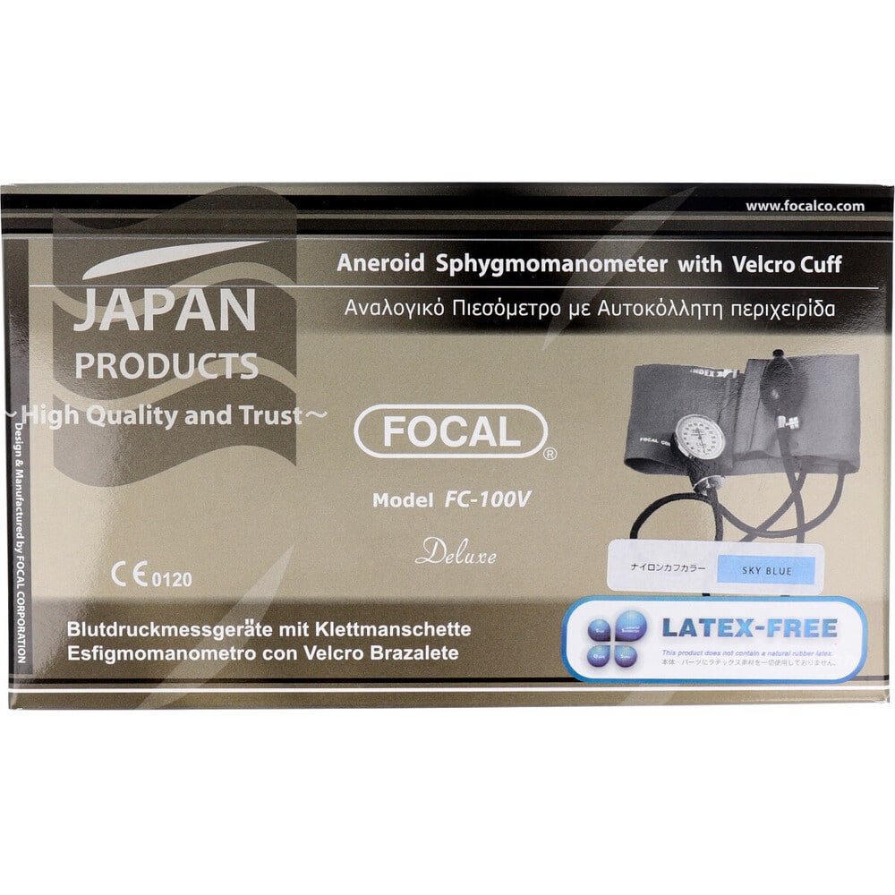 カネイシ　FOCAL アネロイド血圧計 FC-100V ナイロンカフ スカイブルー　1個（ご注文単位1個）【直送品】