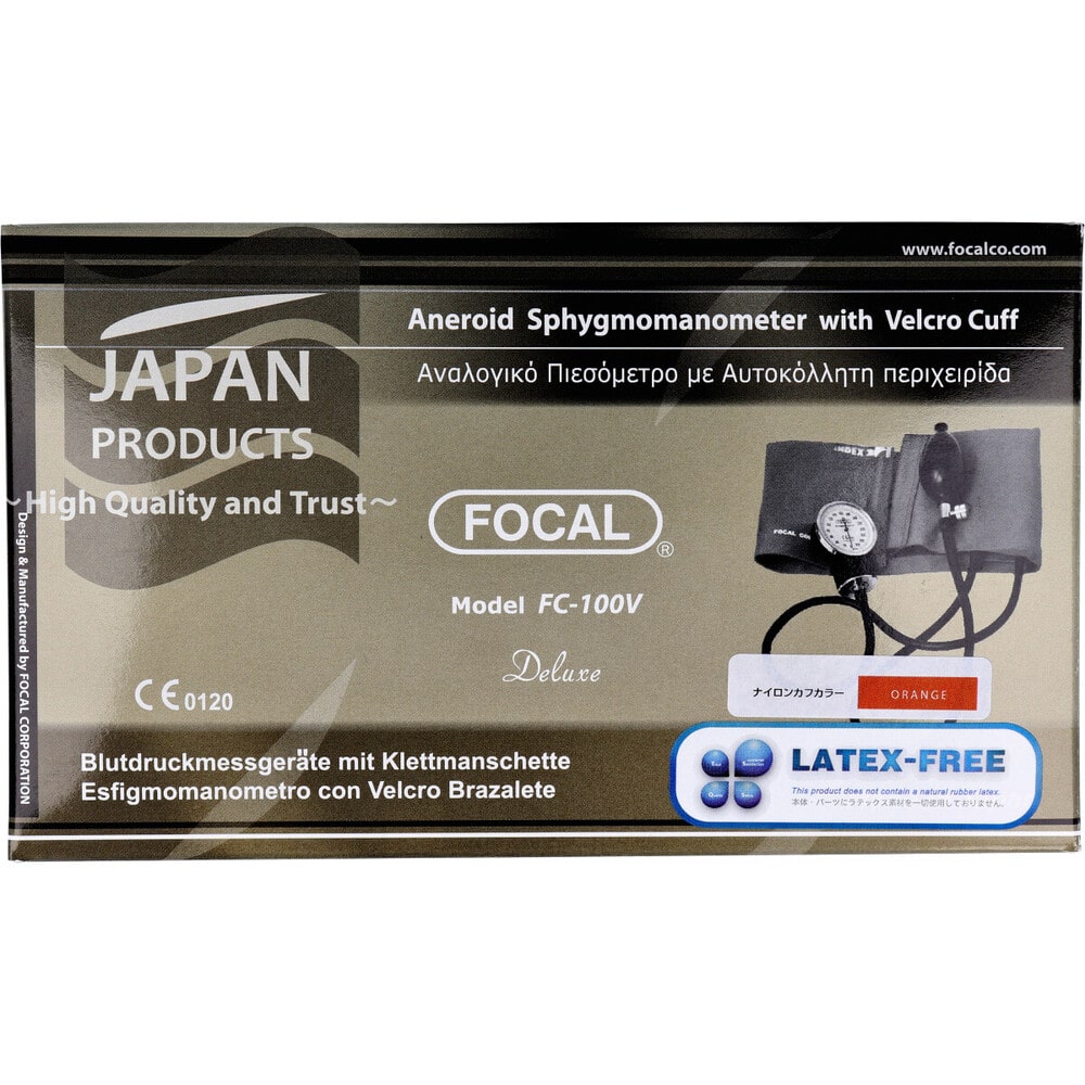 カネイシ FOCAL アネロイド血圧計 FC-100V ナイロンカフ オレンジ 1個(ご注文単位1個)【直送品】