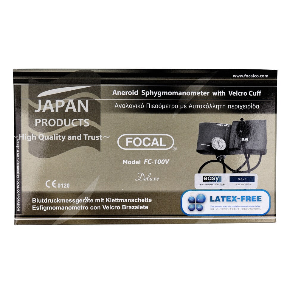 カネイシ FOCAL アネロイド血圧計 FC-100V イージーリリースバルブ付 ナイロンカフ ネイビー 1個(ご注文単位1個)【直送品】
