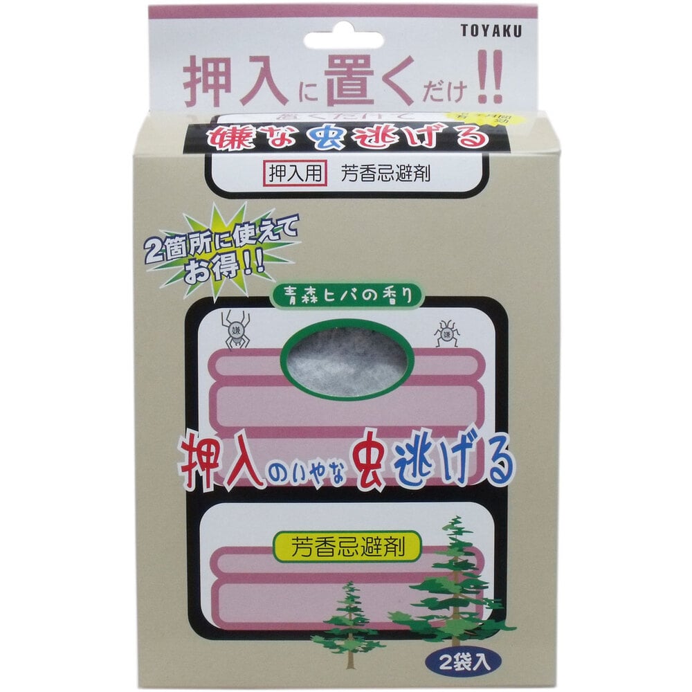 トーヤク 置くだけで嫌な虫逃げる 押入れ用 青森ヒバの香り 50g×2袋入 1パック(ご注文単位1パック)【直送品】