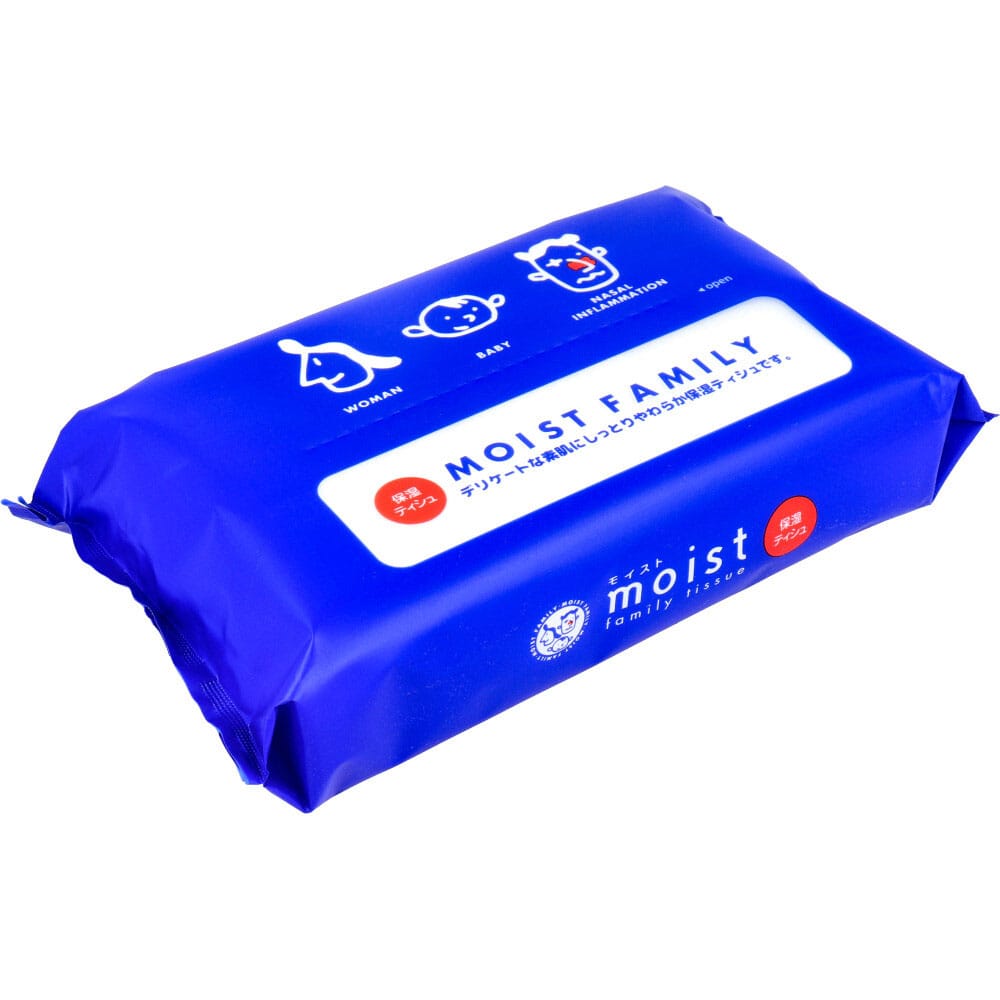 ハヤシ商事 保湿ティシュ モイストファミリー ソフトパック 240枚(120組) 1パック(ご注文単位1パック)【直送品】
