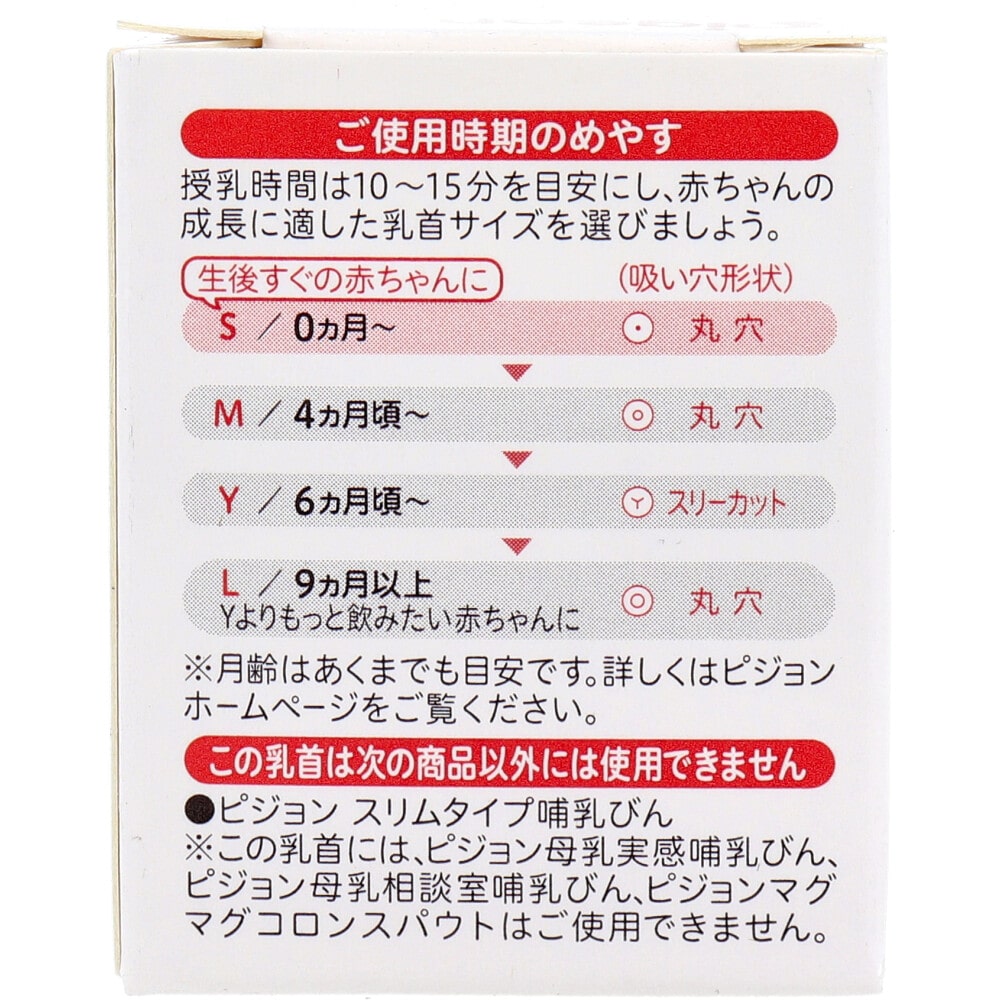 ピジョン スリムタイプ乳首 0ヵ月から Sサイズ 1個入 1箱(ご注文単位1箱)【直送品】